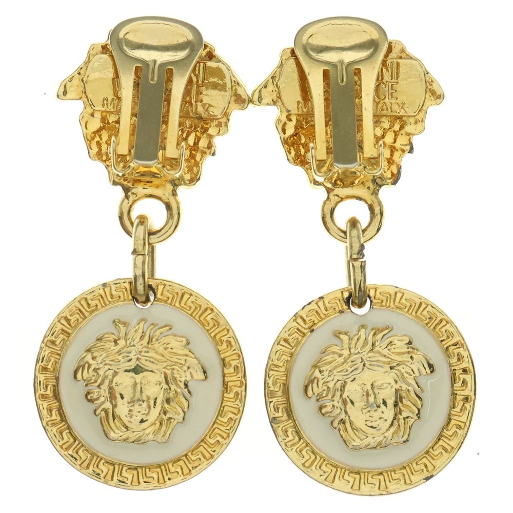 VERSACE(ヴェルサーチ) メデューサモチーフ クリップ式 イヤリング ピアス ゴールド/ブラック/ホワイト