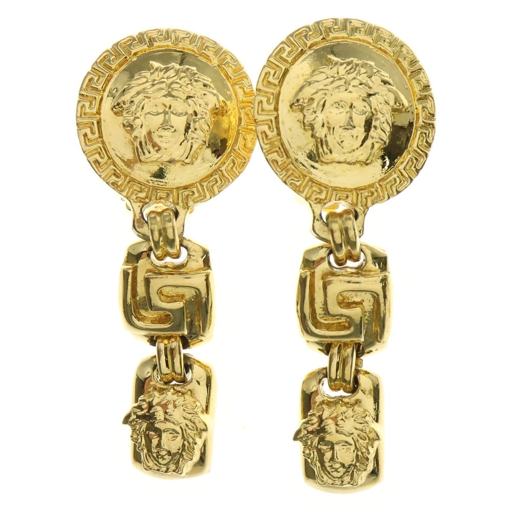 VERSACE(ヴェルサーチ) メデューサモチーフ クリップ式 3連 イヤリング ピアス ゴールド