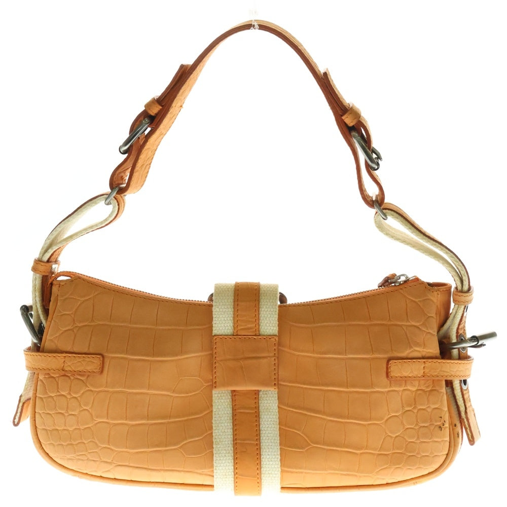 AIGNER(アイグナー) ロゴモチーフ クロコ柄 ハンドバッグ オレンジ