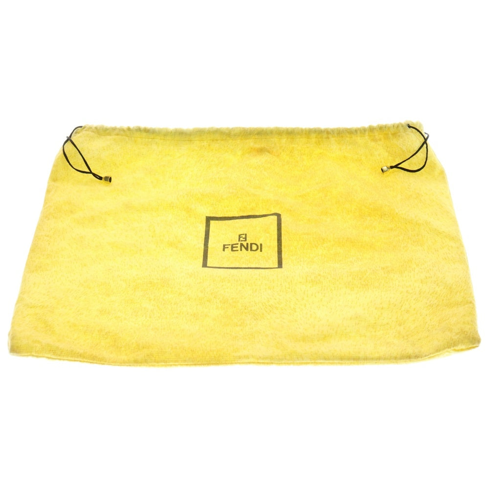 FENDI(フェンディ) ベルベット レザー ズッカロゴ ハンドバッグ レッド