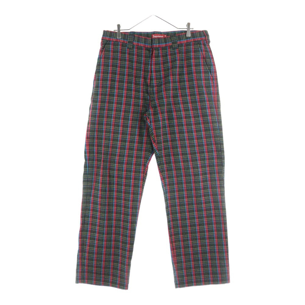 SUPREME(シュプリーム) 23SS Work Pant Red Plaid チェック柄 ジップアップ ワークパンツ レッド