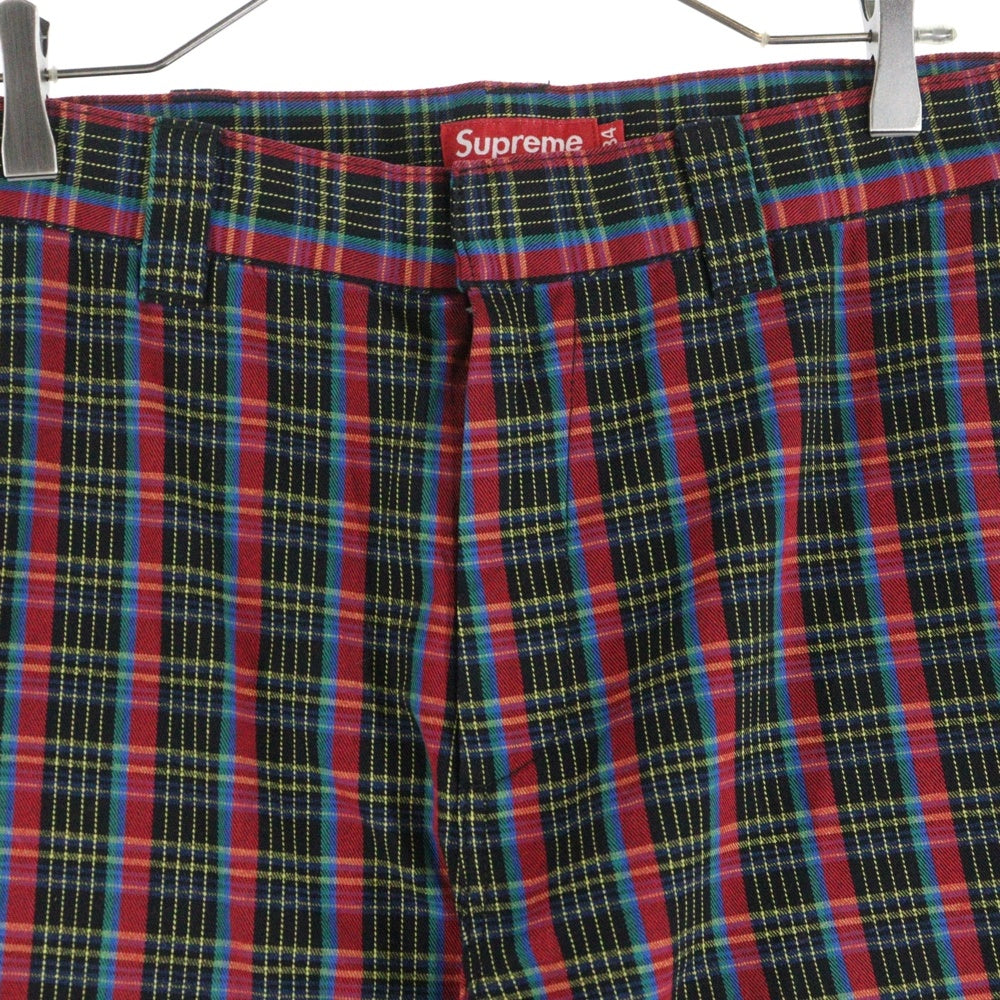 SUPREME(シュプリーム) 23SS Work Pant Red Plaid チェック柄 ジップアップ ワークパンツ レッド