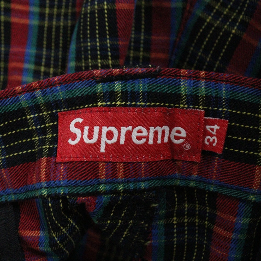 SUPREME(シュプリーム) 23SS Work Pant Red Plaid チェック柄 ジップアップ ワークパンツ レッド
