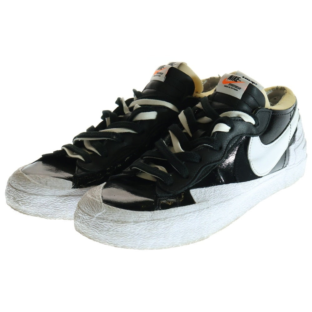 NIKE(ナイキ) ×sacai BLAZER LOW BLACK PATENT LEATHER サカイ ブレーザー ブラック パテント レザー ローカットスニーカー ブラック/ホワイト US10.5/28.5cm DM6443-001