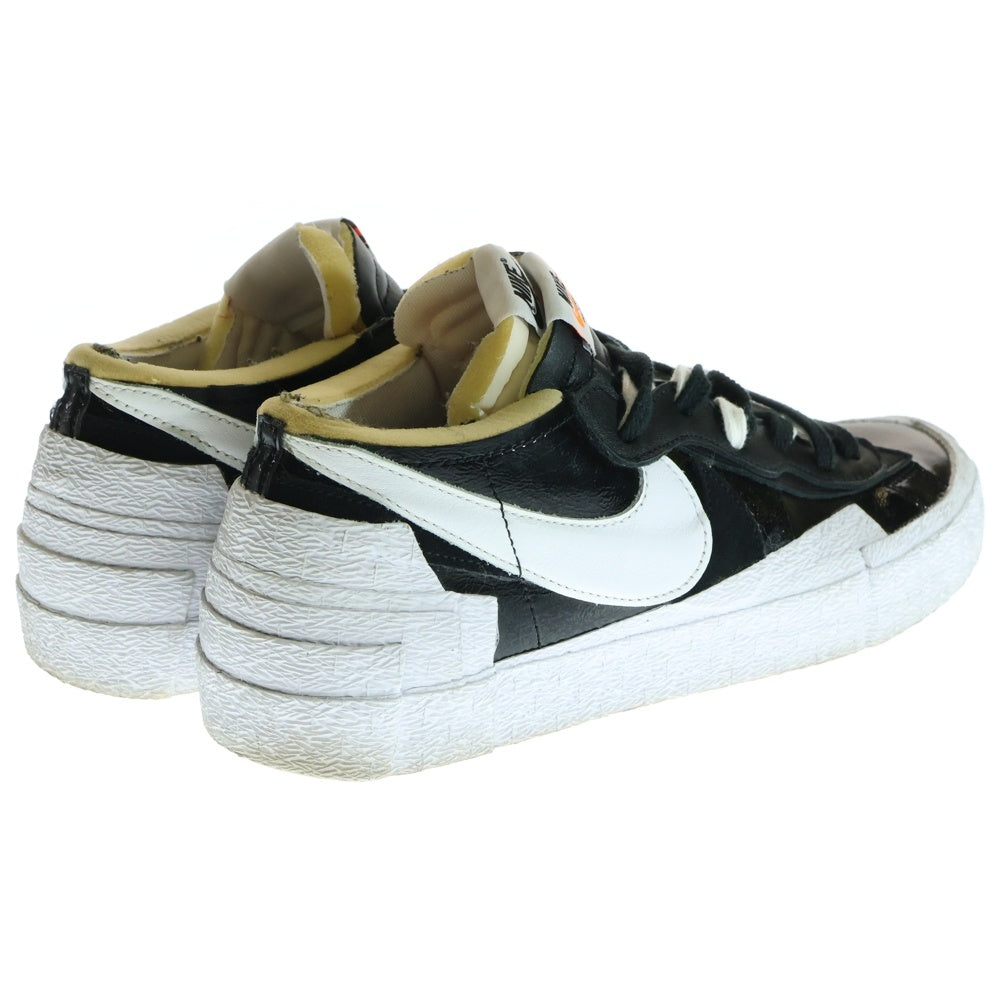 NIKE(ナイキ) ×sacai BLAZER LOW BLACK PATENT LEATHER サカイ ブレーザー ブラック パテント レザー ローカットスニーカー ブラック/ホワイト US10.5/28.5cm DM6443-001