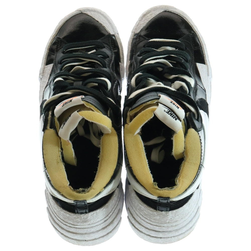 NIKE(ナイキ) ×sacai BLAZER LOW BLACK PATENT LEATHER サカイ ブレーザー ブラック パテント レザー ローカットスニーカー ブラック/ホワイト US10.5/28.5cm DM6443-001