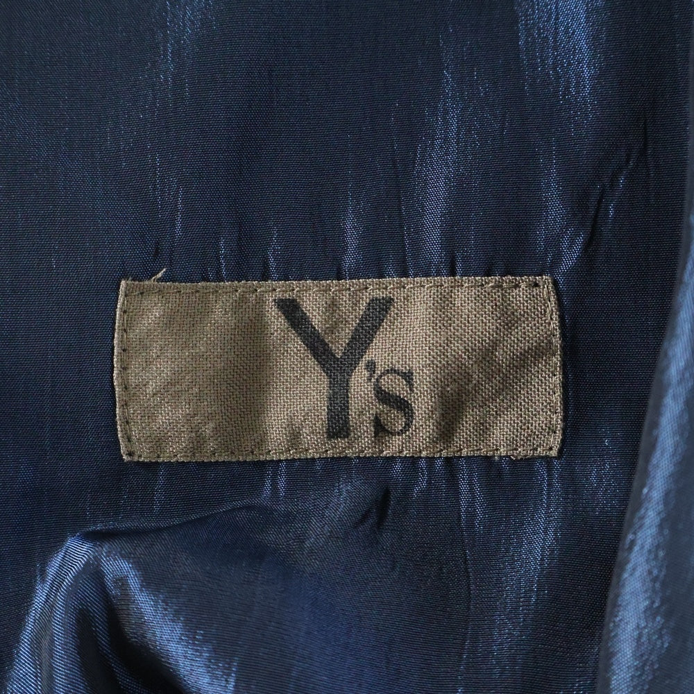 Y's(ワイズ) ドレープ加工 オーバーサイズ ダブルテーラードジャケット ブルー