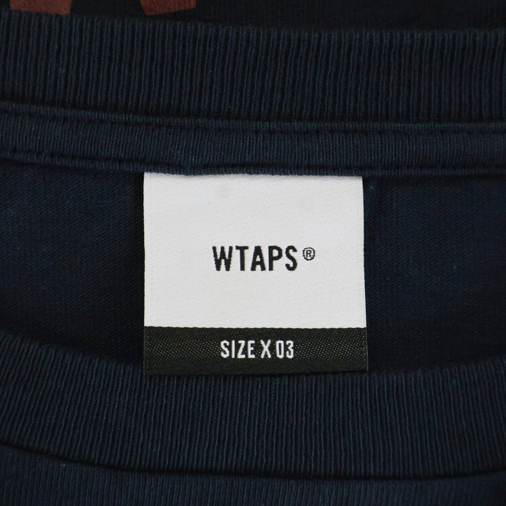 WTAPS(ダブルタップス) FORTLESS TEE フォートレス 両面プリント クルーネック カットソー 半袖Tシャツ ネイビー