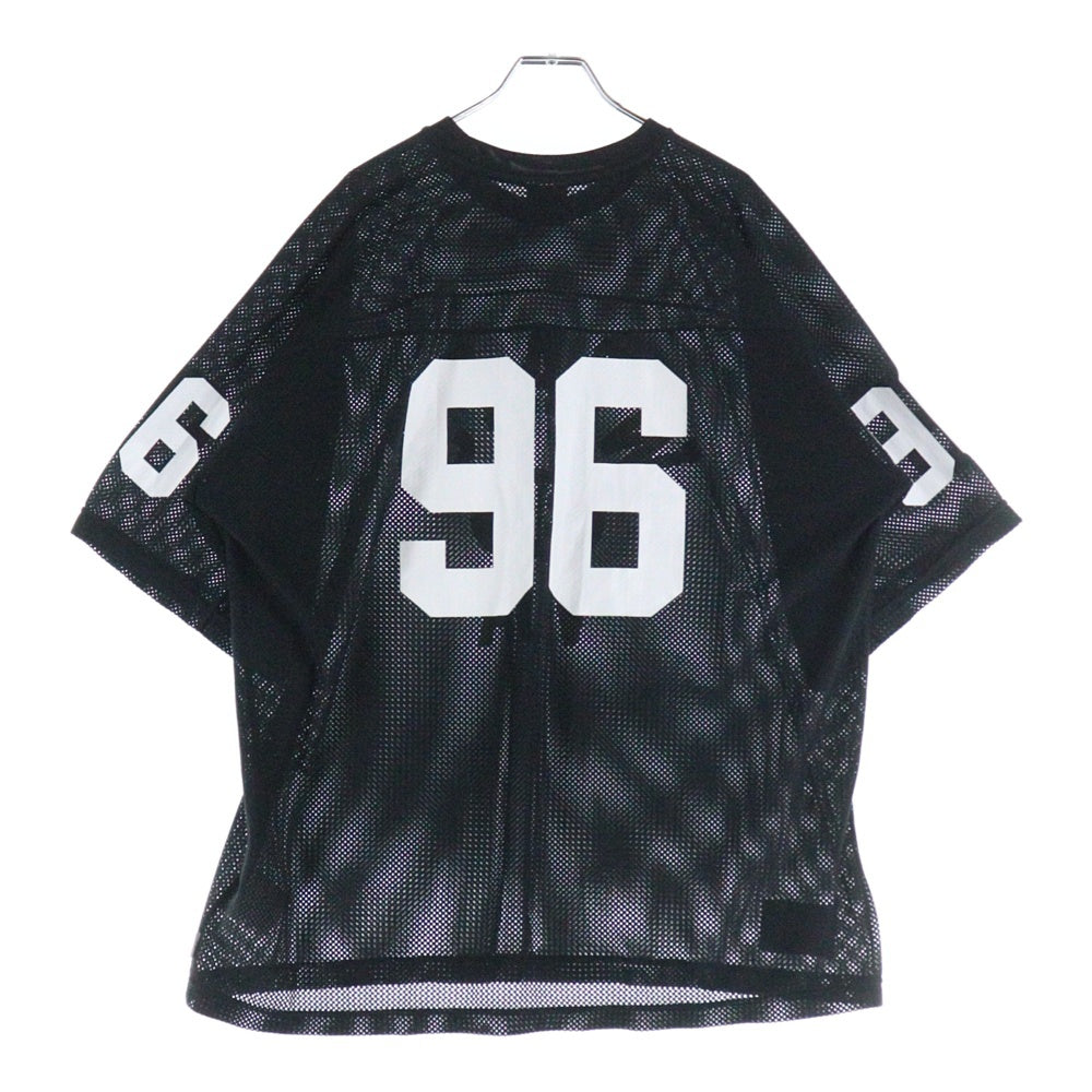 WTAPS(ダブルタップス) 24SS QB / SS / POLY ERA Black ポリ エラ 両面プリント メッシュ 半袖フットボールシャツ ブラック 241ATDT-CSM36