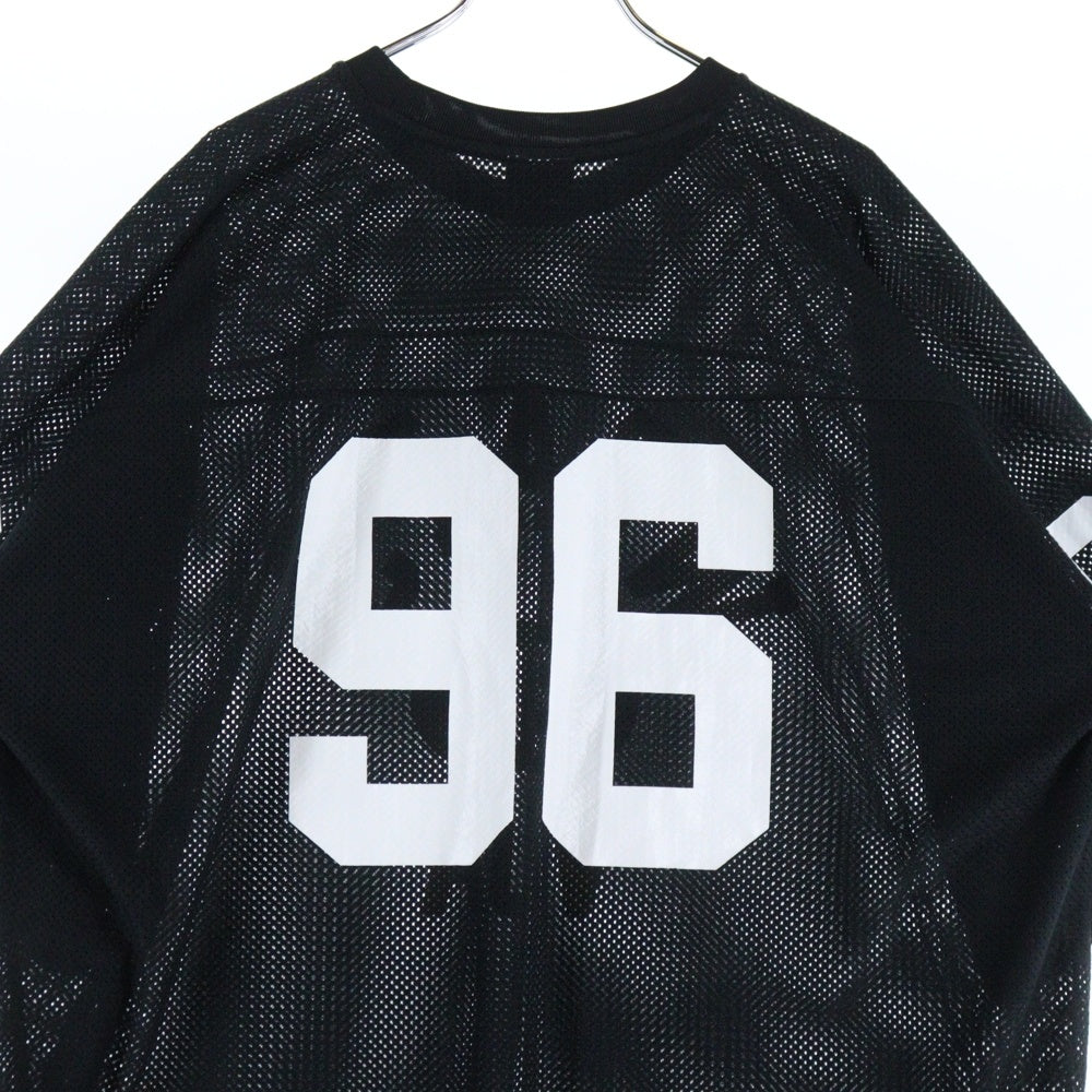 WTAPS(ダブルタップス) 24SS QB / SS / POLY ERA Black ポリ エラ 両面プリント メッシュ 半袖フットボールシャツ ブラック 241ATDT-CSM36