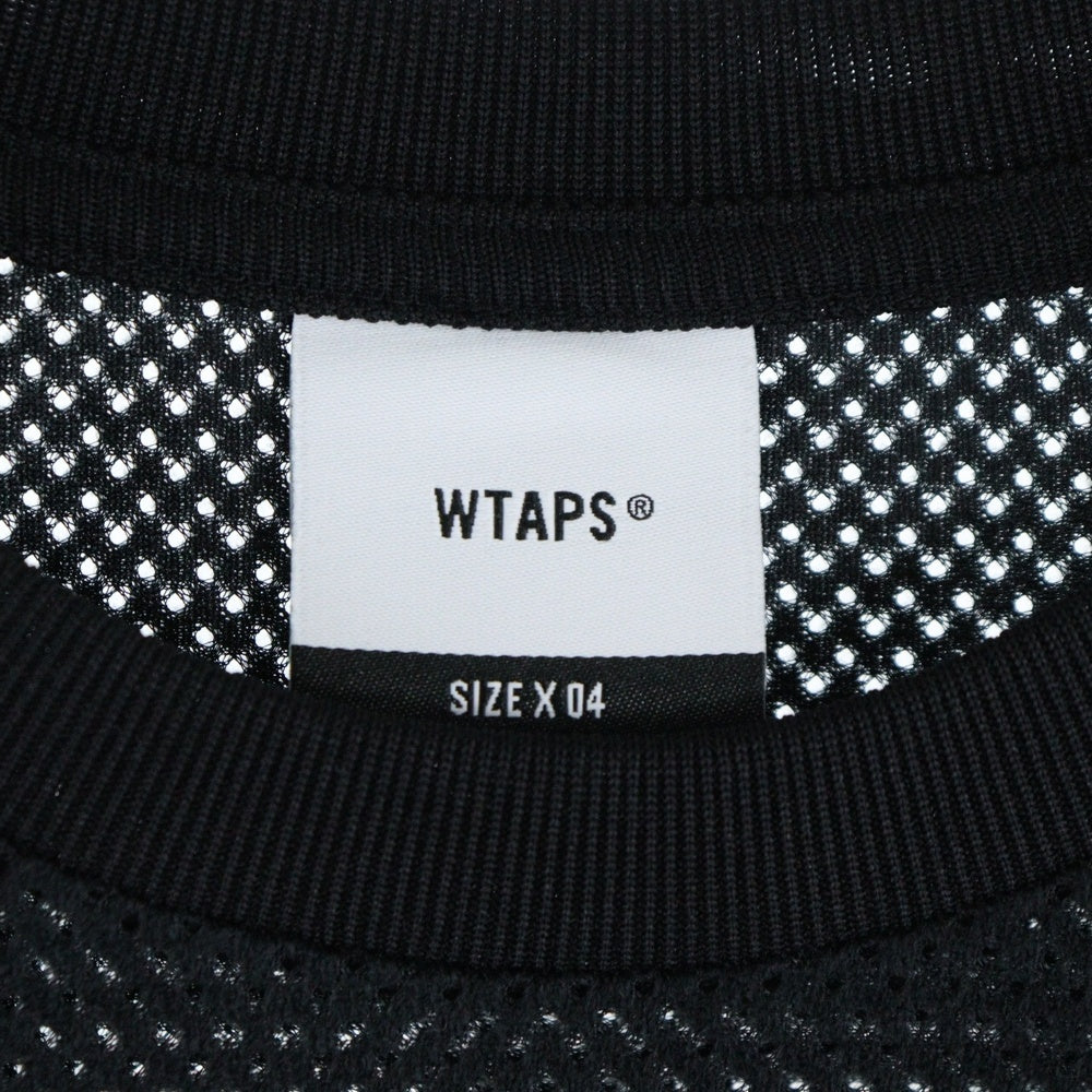 WTAPS(ダブルタップス) 24SS QB / SS / POLY ERA Black ポリ エラ 両面プリント メッシュ 半袖フットボールシャツ ブラック 241ATDT-CSM36