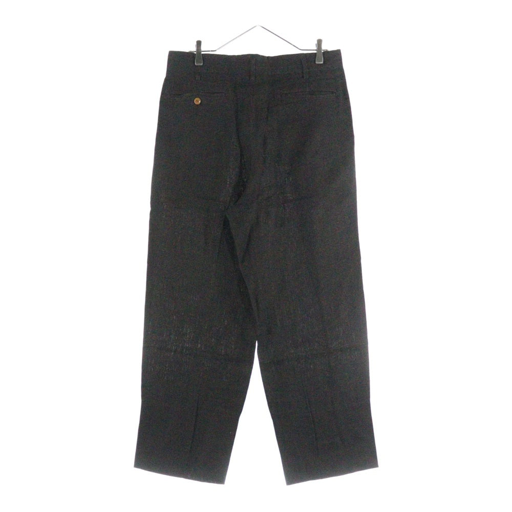 VINTAGE(ヴィンテージ) 80S VINTAGE DEZERT デザート ツータック リネン ワイドスラックスパンツ ブラウン