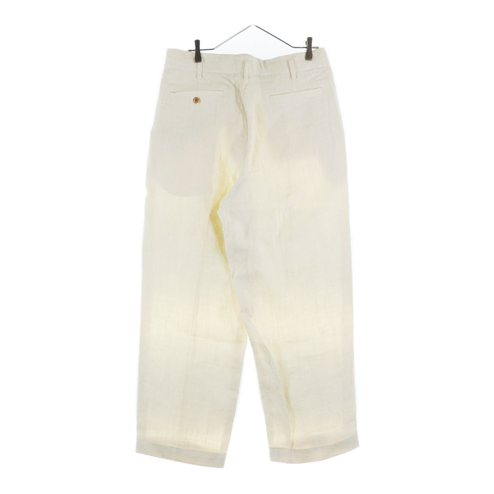 VINTAGE(ヴィンテージ) 80S VINTAGE DEZERT デザート ツータック ワイド リネン スラックスパンツ ベージュ