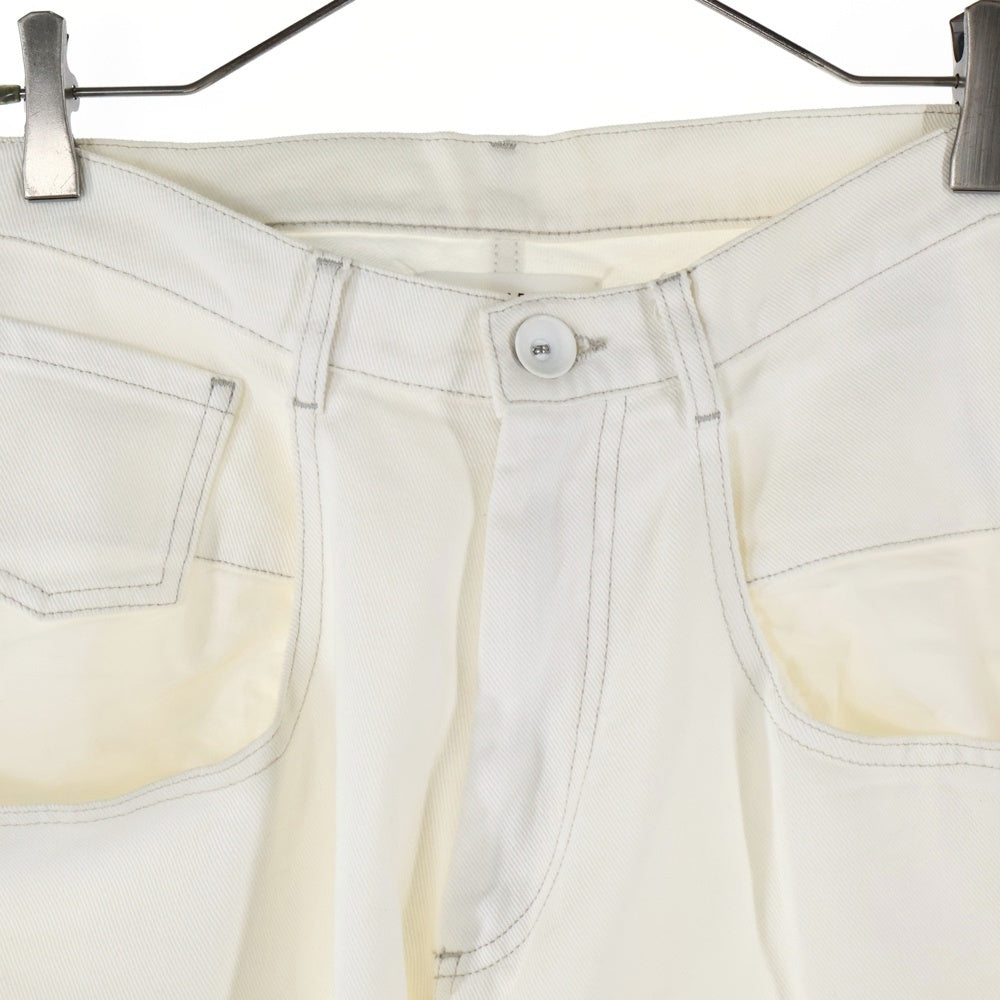 Maison Margiela 1(メゾンマルジェラ) 18SS 5ポケット コットン ジップフライ ワイドデ二ムパンツ ホワイト S51LA0047