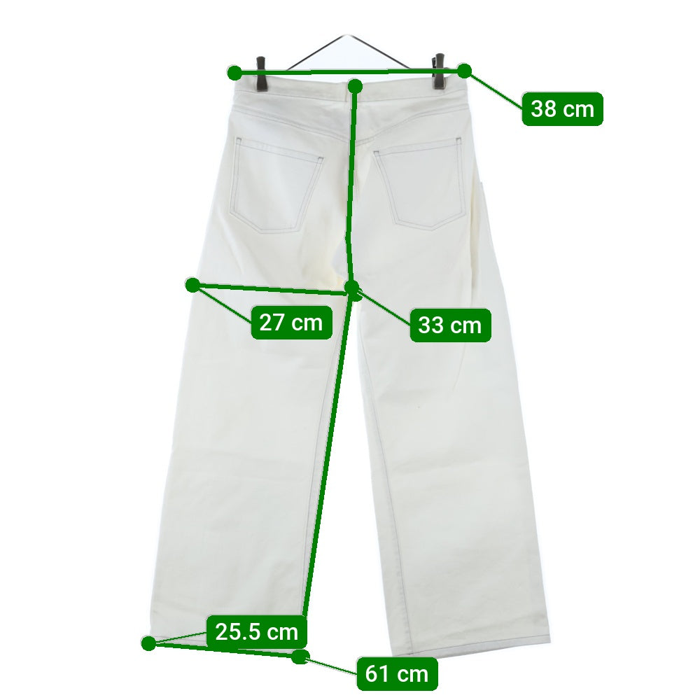 Maison Margiela 1(メゾンマルジェラ) 18SS 5ポケット コットン ジップフライ ワイドデ二ムパンツ ホワイト S51LA0047