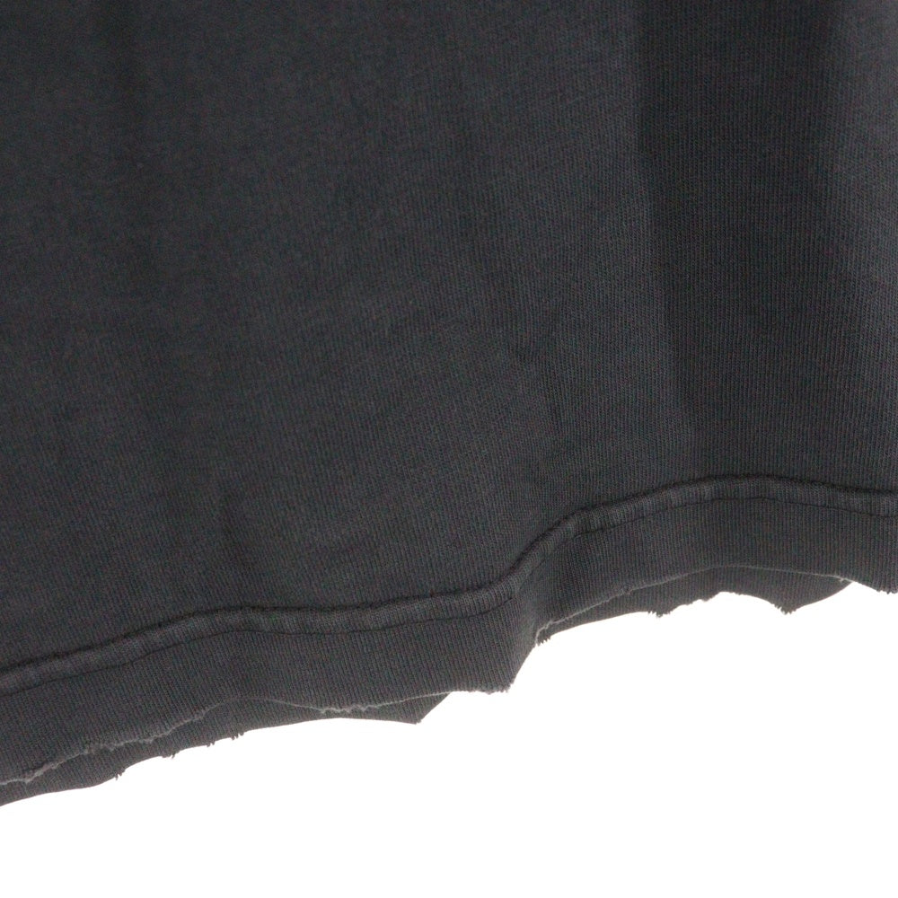 BALENCIAGA(バレンシアガ) 23SS TAPE TYPE MEDIUM FIT TEE デストロイ加工 テープロゴ ミディアムフィットTシャツ 半袖クルーネックカットソー ブラック 739784 TOVA9