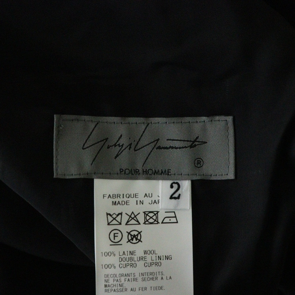 Yohji Yamamoto POUR HOMME(ヨウジヤマモト プールオム) WOOL GABARDINE RANDOM TACK PANTS ウールギャバジン ランダムタック サルエルパンツ ブラック HM-P02-100