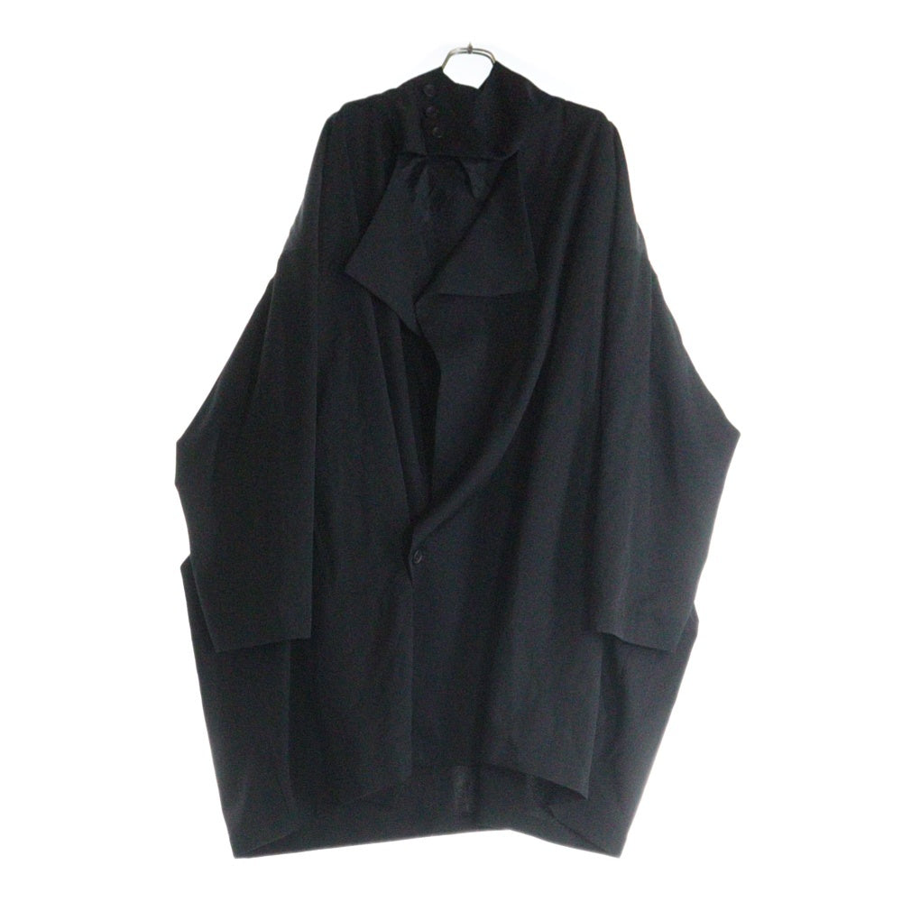 Yohji Yamamoto POUR HOMME(ヨウジヤマモト プールオム) 24AW WOOL GABARDINE SMOOTH COAT ウールギャバジン スムース ロング コート ブラック HO-C09-100