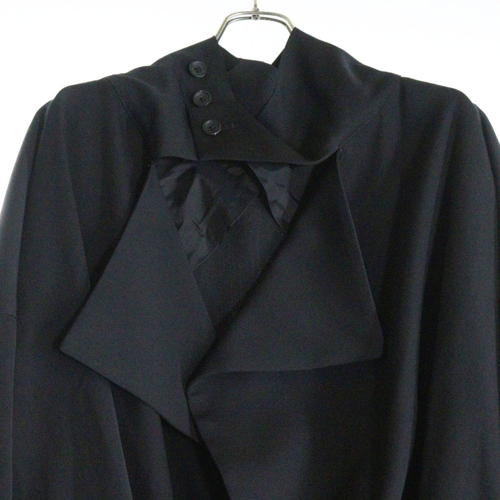 Yohji Yamamoto POUR HOMME(ヨウジヤマモト プールオム) 24AW WOOL GABARDINE SMOOTH COAT ウールギャバジン スムース ロング コート ブラック HO-C09-100