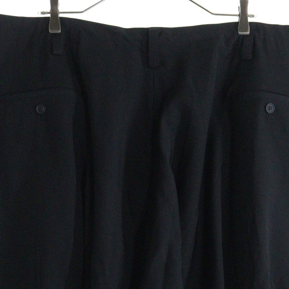 Yohji Yamamoto POUR HOMME(ヨウジヤマモト プールオム) 25SS WOOL GABARDINE DRAPE PANTS ウール ギャバジン ドレープ サルエルパンツ ブラック HP-P44-100