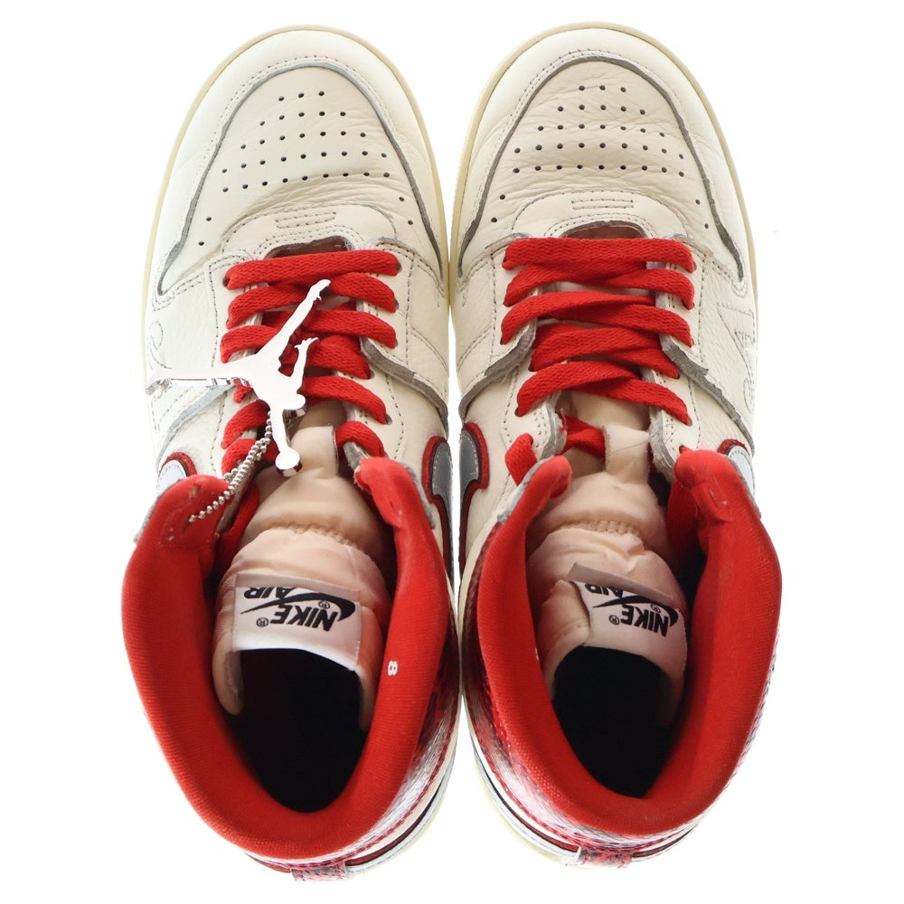 NIKE(ナイキ) ×Awake NY JORDAN AIR SHIP アウェイクニューヨーク ジョーダン エアシップ ハイカットスニーカー ホワイト/レッド US8/26cm FN8675-100