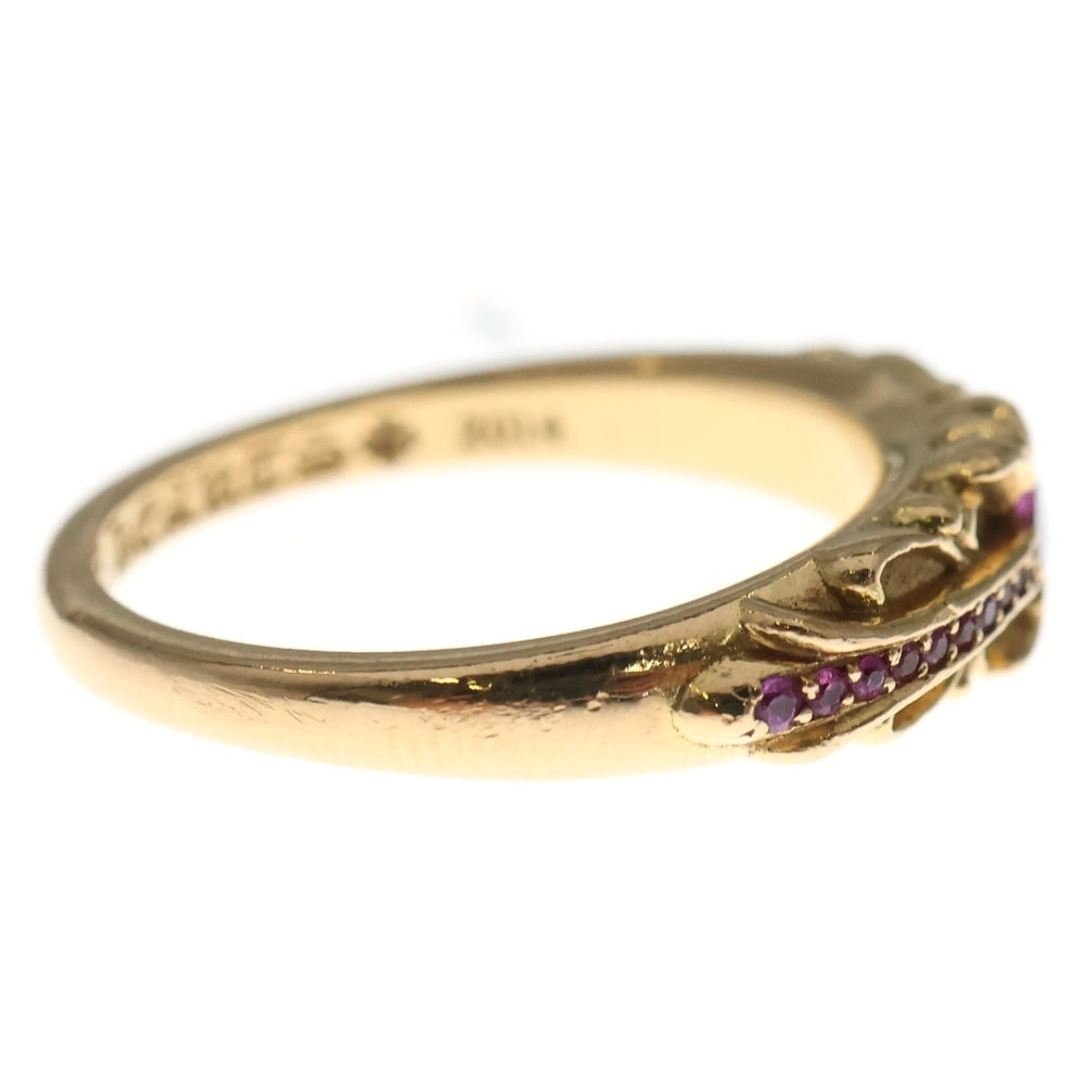 CHROME HEARTS(クロムハーツ) 22K BABYCLSC P/SAP P ベイビークラシック フローラルクロスリング PAVEピンクサファイア ゴールド