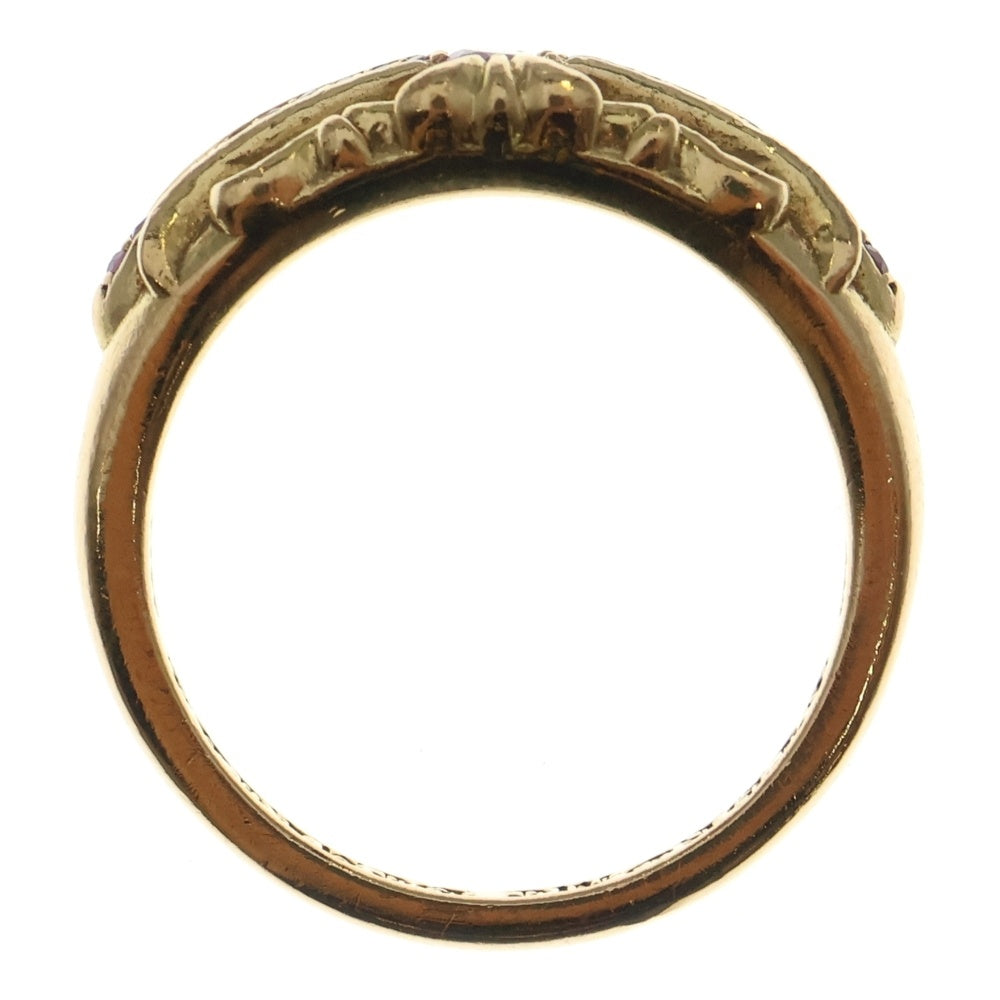 CHROME HEARTS(クロムハーツ) 22K BABYCLSC P/SAP P ベイビークラシック フローラルクロスリング PAVEピンクサファイア ゴールド