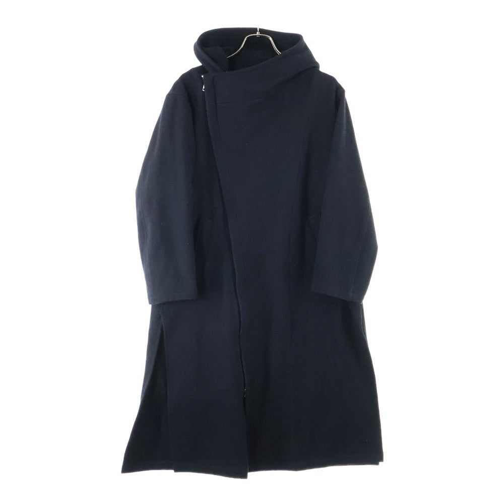Ground Y(グラウンドワイ) 19AW インディアフラノ ダブルフーデッドロングコート ブラック GC-C06-102