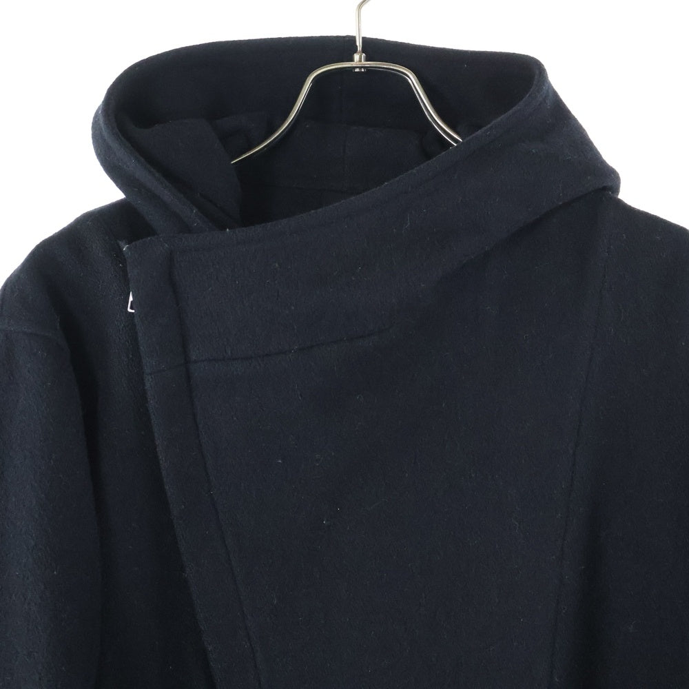 Ground Y(グラウンドワイ) 19AW インディアフラノ ダブルフーデッドロングコート ブラック GC-C06-102