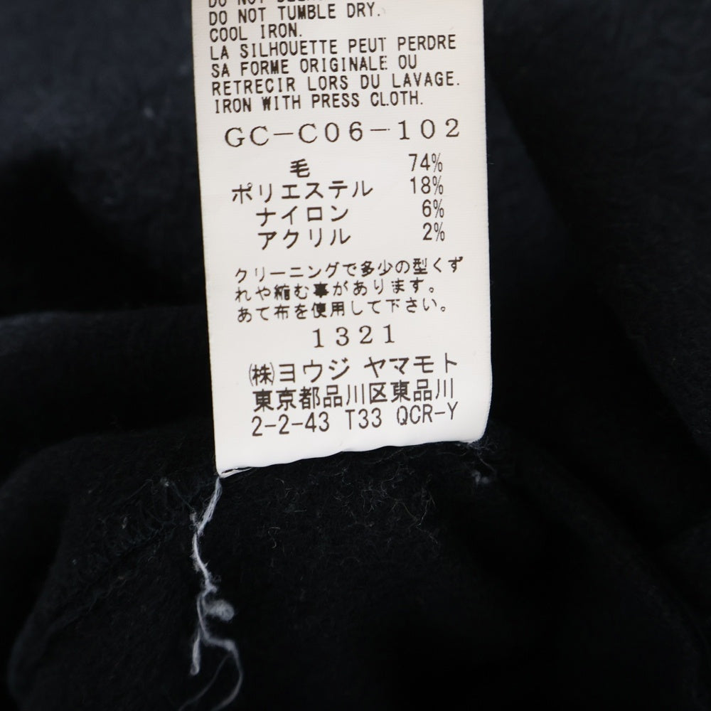 Ground Y(グラウンドワイ) 19AW インディアフラノ ダブルフーデッドロングコート ブラック GC-C06-102