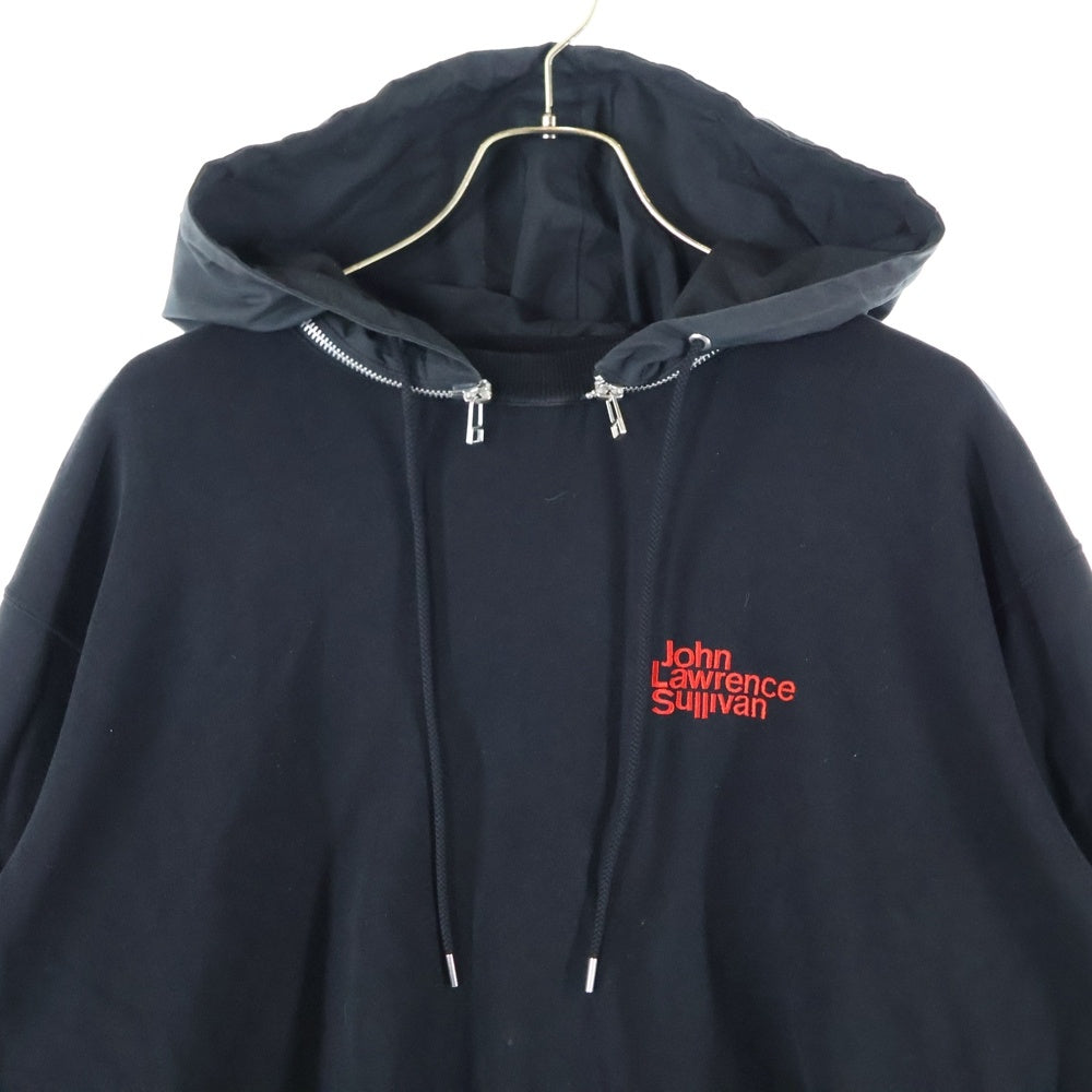 JOHN LAWRENCE SULLIVAN(ジョンローレンスサリバン) 19SS コットン アタッチド プルオーバースウェットパーカー フーディー ブラック 5B004-0419-56