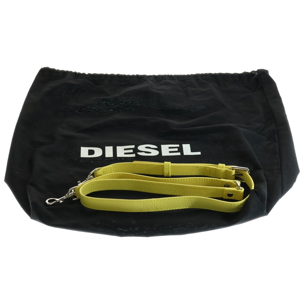 DIESEL(ディーゼル) レザー 2Way ボストンハンドバッグ ショルダーバッグ イエロー