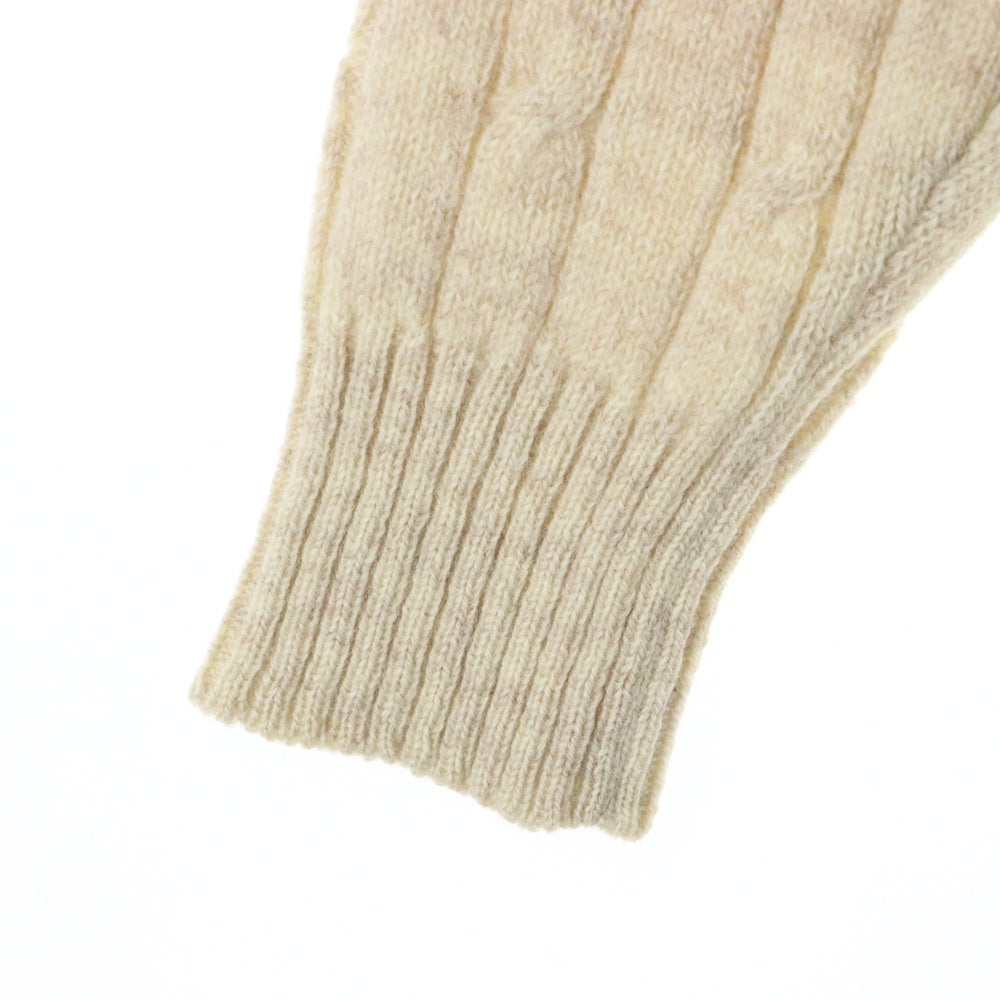 POLO RALPH LAUREN(ポロラルフローレン) ウール ロゴエンブロイダリー クルーネック ニット ベージュ