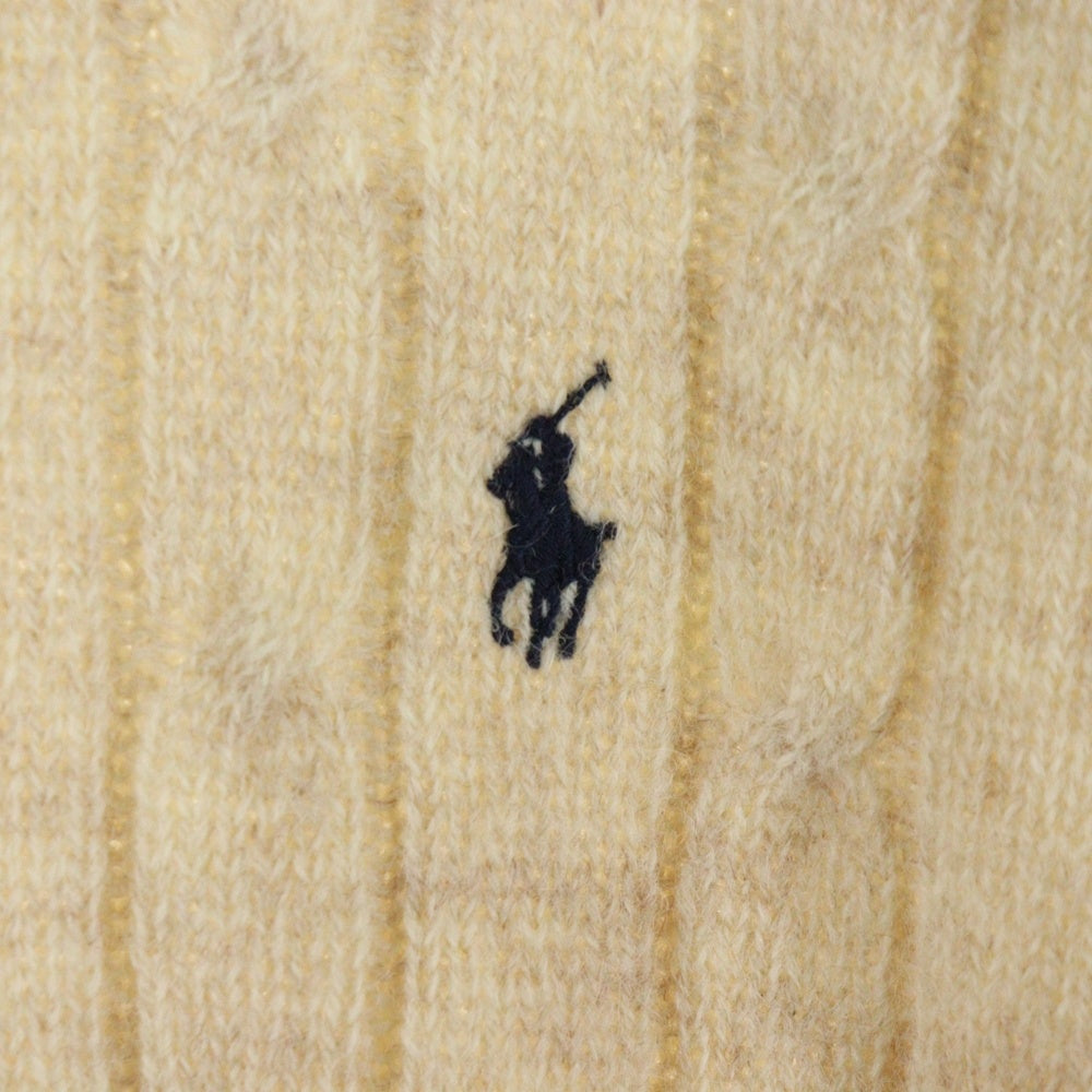 POLO RALPH LAUREN(ポロラルフローレン) ウール ロゴエンブロイダリー クルーネック ニット ベージュ