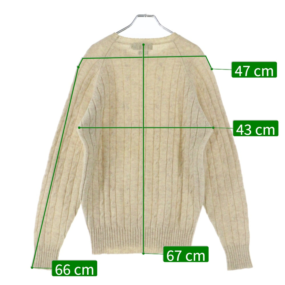 POLO RALPH LAUREN(ポロラルフローレン) ウール ロゴエンブロイダリー クルーネック ニット ベージュ