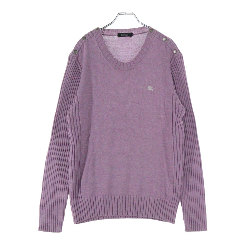 BURBERRY BLACK LABEL(バーバリー ブラックレーベル) ショルダースナップボタン ニット スウェット パープル