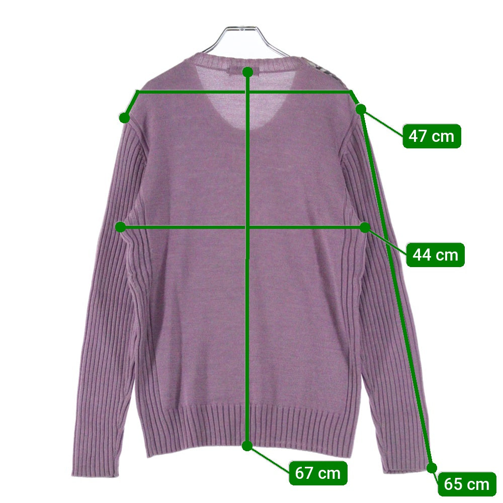 BURBERRY BLACK LABEL(バーバリー ブラックレーベル) ショルダースナップボタン ニット スウェット パープル