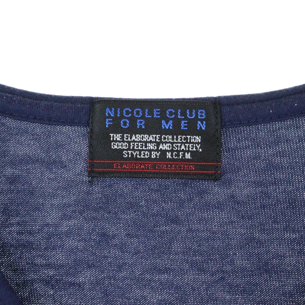 NICOLE CLUB FOR MEN(ニコルクラブフォーメン) Vネック 半袖Tシャツ カットソー ネイビー 6264-9707