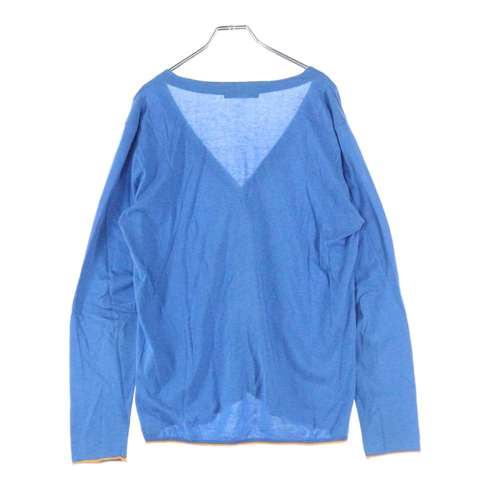 TOMORROWLAND(トゥモローランド) コットン 貝ボタン カーディガン ブルー