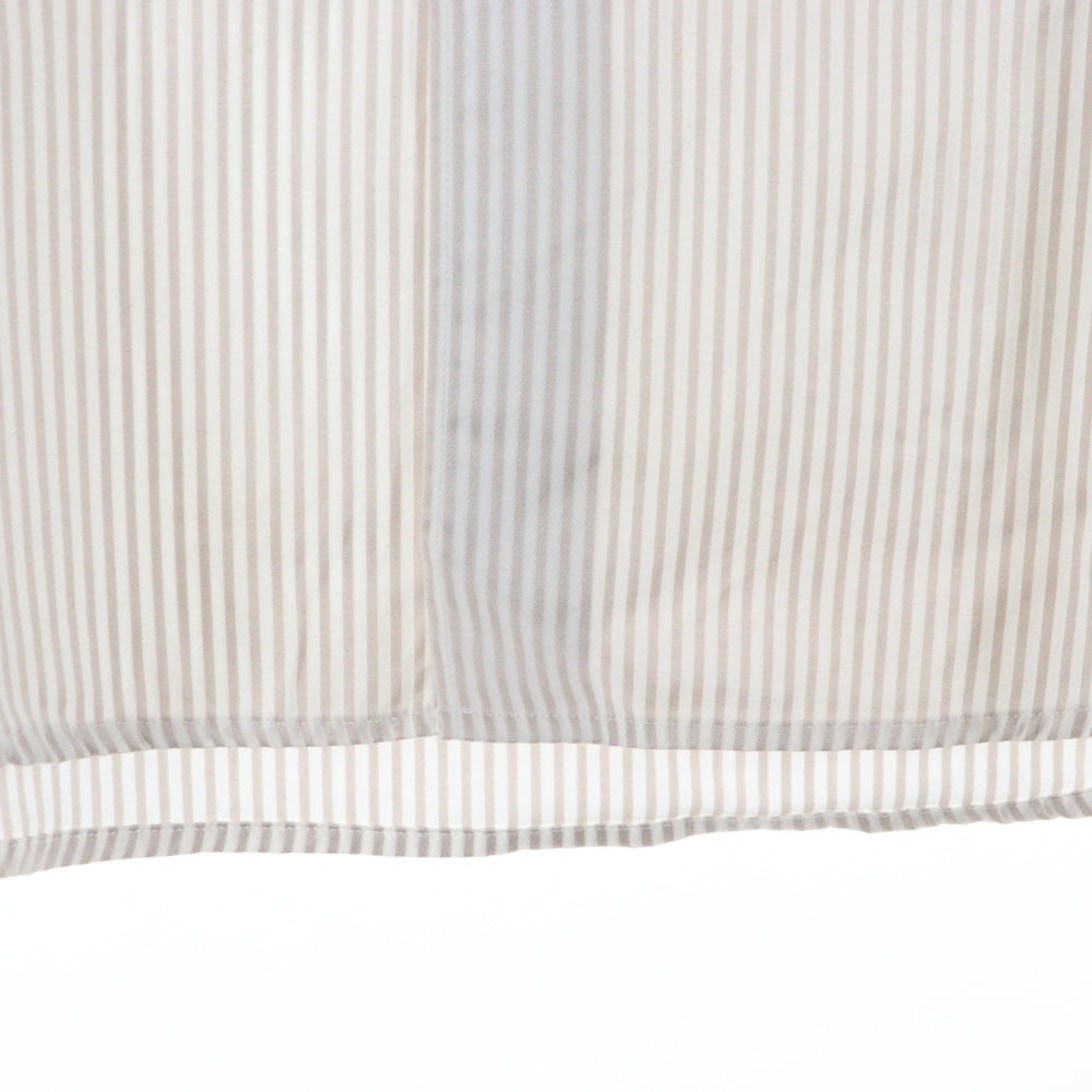 EDIFICE(エディフィス) コットン ストライプ 七分丈シャツ ホワイト