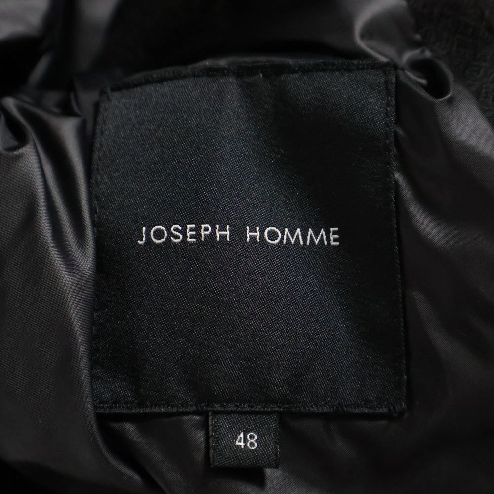 JOSEPH HOMME(ジョセフオム) フーデッド ファー ダウンジャケット ブラック