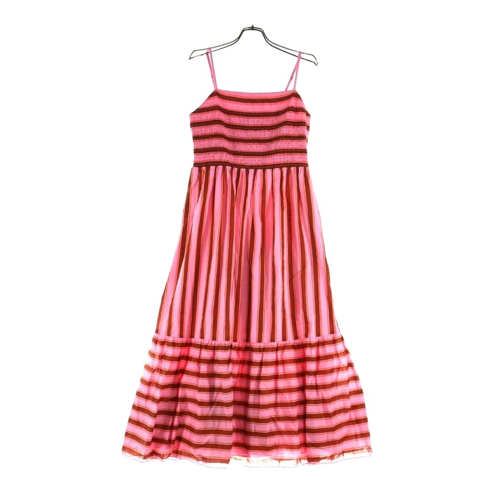 Kate Spade(ケイトスペード) リブ切り替え ストライプ柄 キャミソール ワンピース レディース ピンク/ブラウン NJMUB286