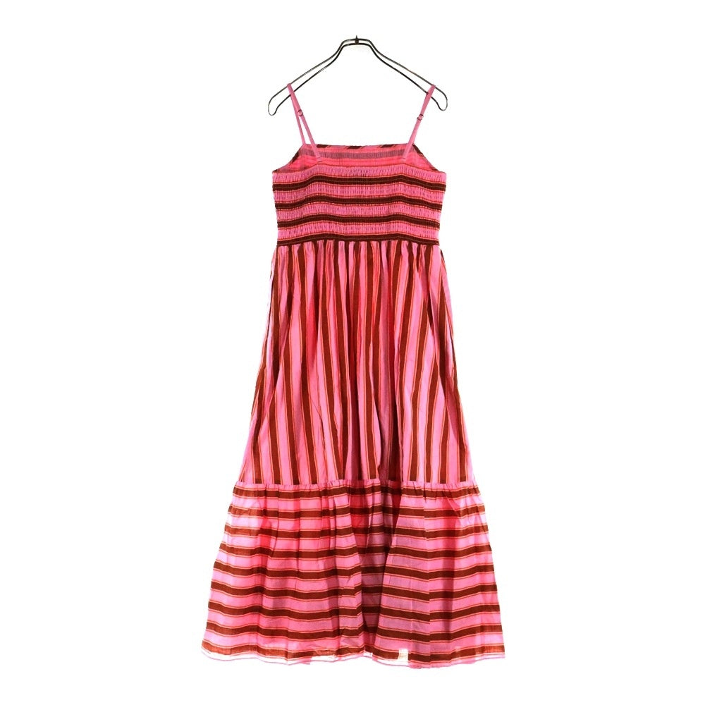 Kate Spade(ケイトスペード) リブ切り替え ストライプ柄 キャミソール ワンピース レディース ピンク/ブラウン NJMUB286