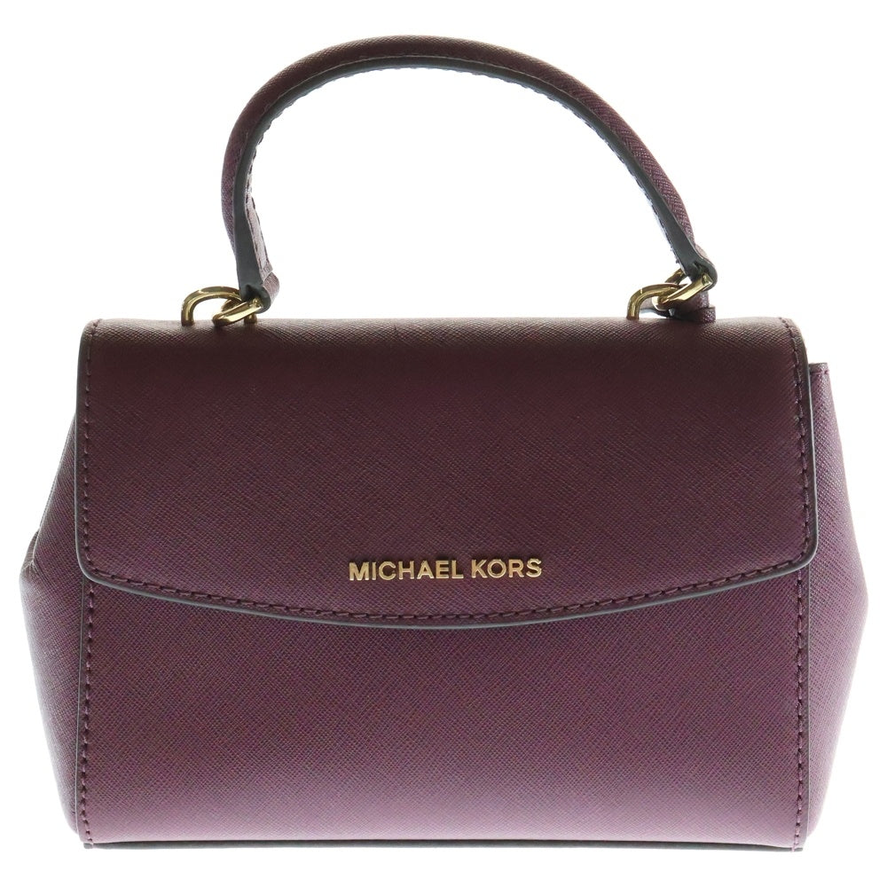 MICHAEL KORS(マイケルコース) ロゴデザインクロッシュクレ付き レザー 2WAY ハンドバッグ ショルダーバッグ ワインレッド 32F5GAVC1L