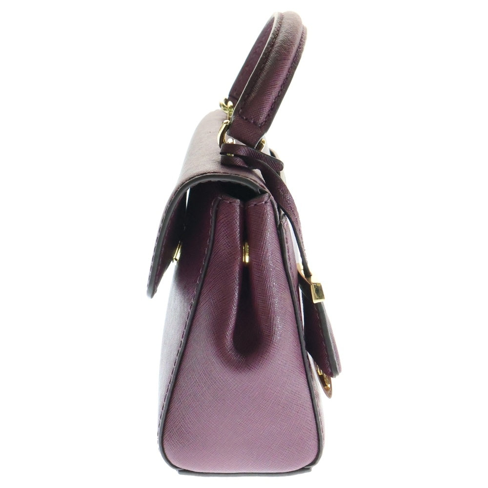 MICHAEL KORS(マイケルコース) ロゴデザインクロッシュクレ付き レザー 2WAY ハンドバッグ ショルダーバッグ ワインレッド 32F5GAVC1L