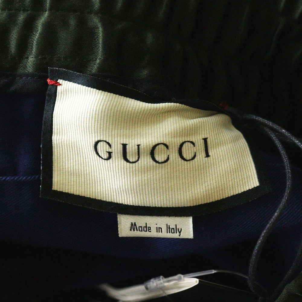 GUCCI(グッチ) GABARDINE PANT ギャバジン ウエストデザイン切り替え イージー パンツ ブルー 591052
