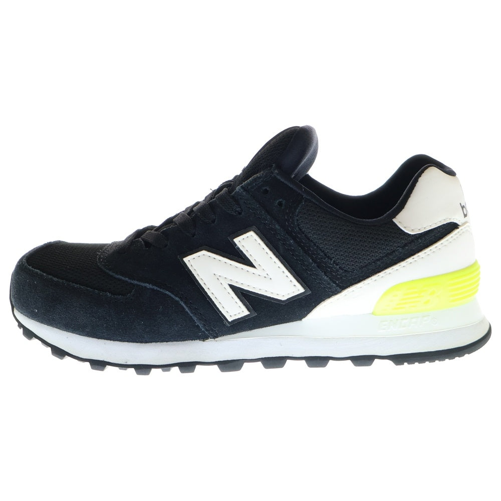 New Balance(ニューバランス) WL574CNA スウェード ローカットスニーカー レディース ブラック