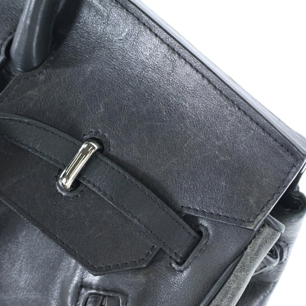 Punktum(パンクタム) SCHEMA RIDERS BAG 45 スキーマ ファーパッチ レザー ライダース ハンドバッグ ブラック