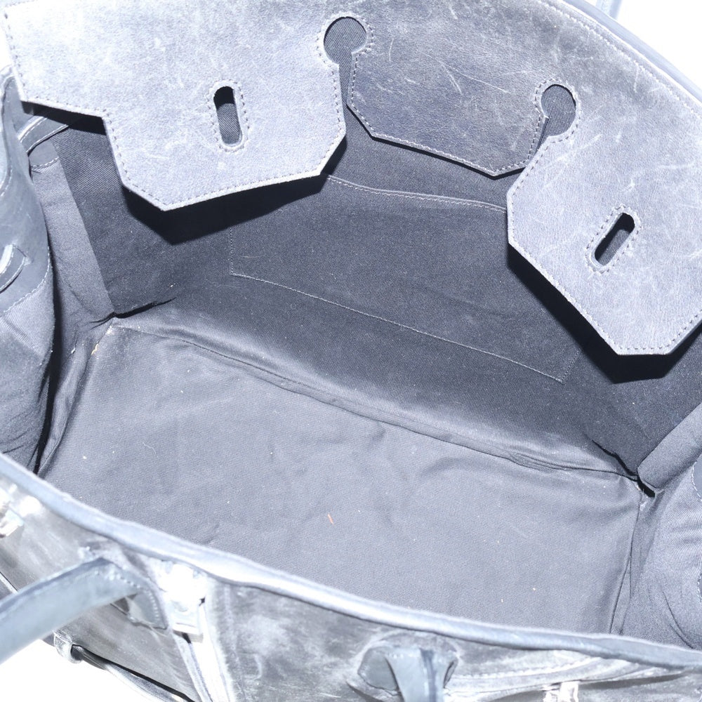 Punktum(パンクタム) SCHEMA RIDERS BAG 45 スキーマ ファーパッチ レザー ライダース ハンドバッグ ブラック