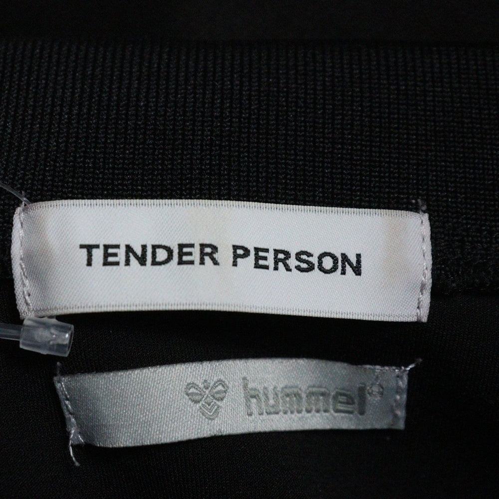 TENDER PERSON(テンダーパーソン) ×hummel ヒュンメル ロゴプリント ファイヤー パターン ロングスリーブ ゲームシャツ ブラック HM-TO-3212